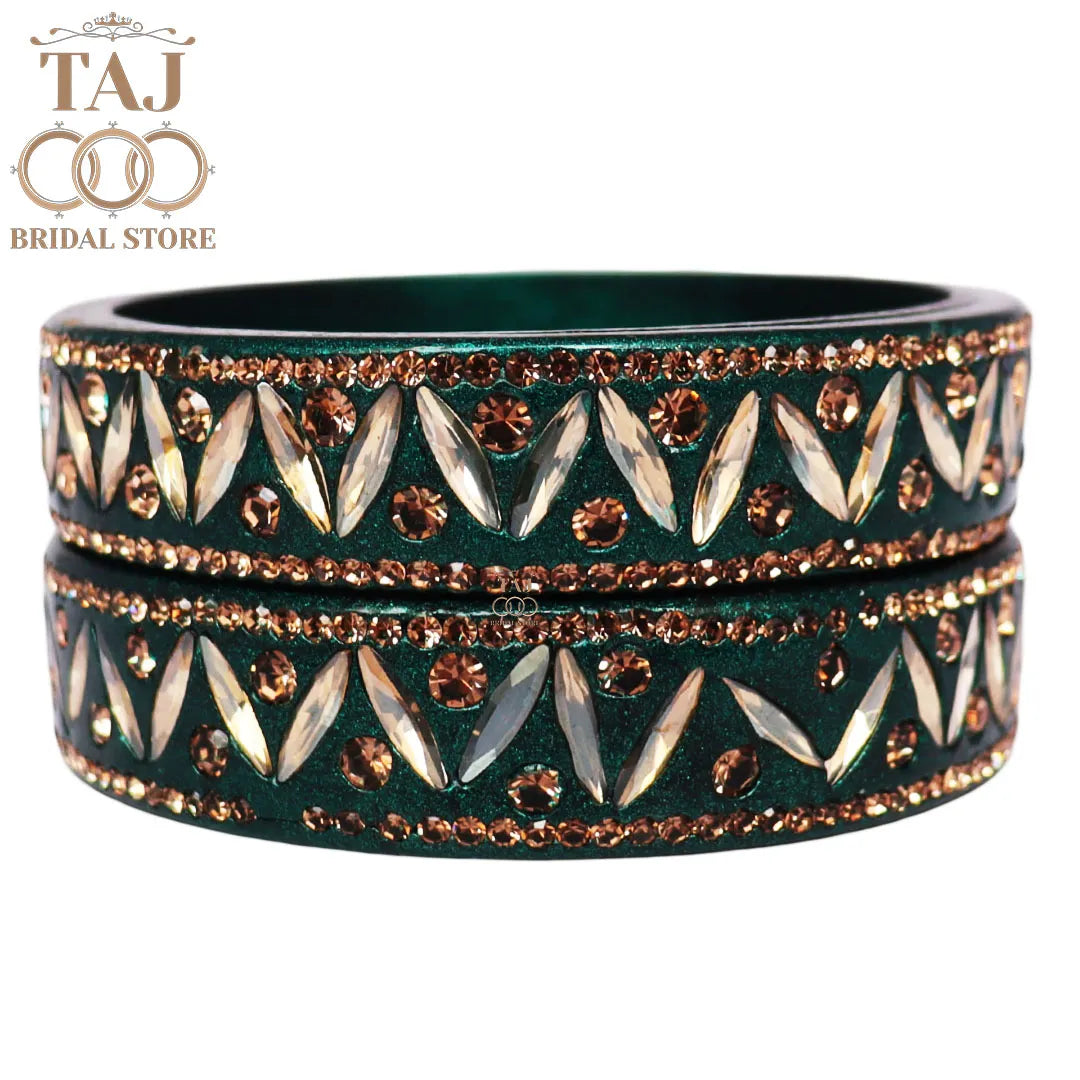 Rajasthani Lac Kada Bangles in Latest Kundan and Rhinestones Design