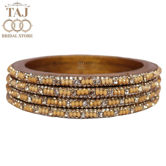 Handmade Lac Bangles For Women With Latest Rhinestones Design