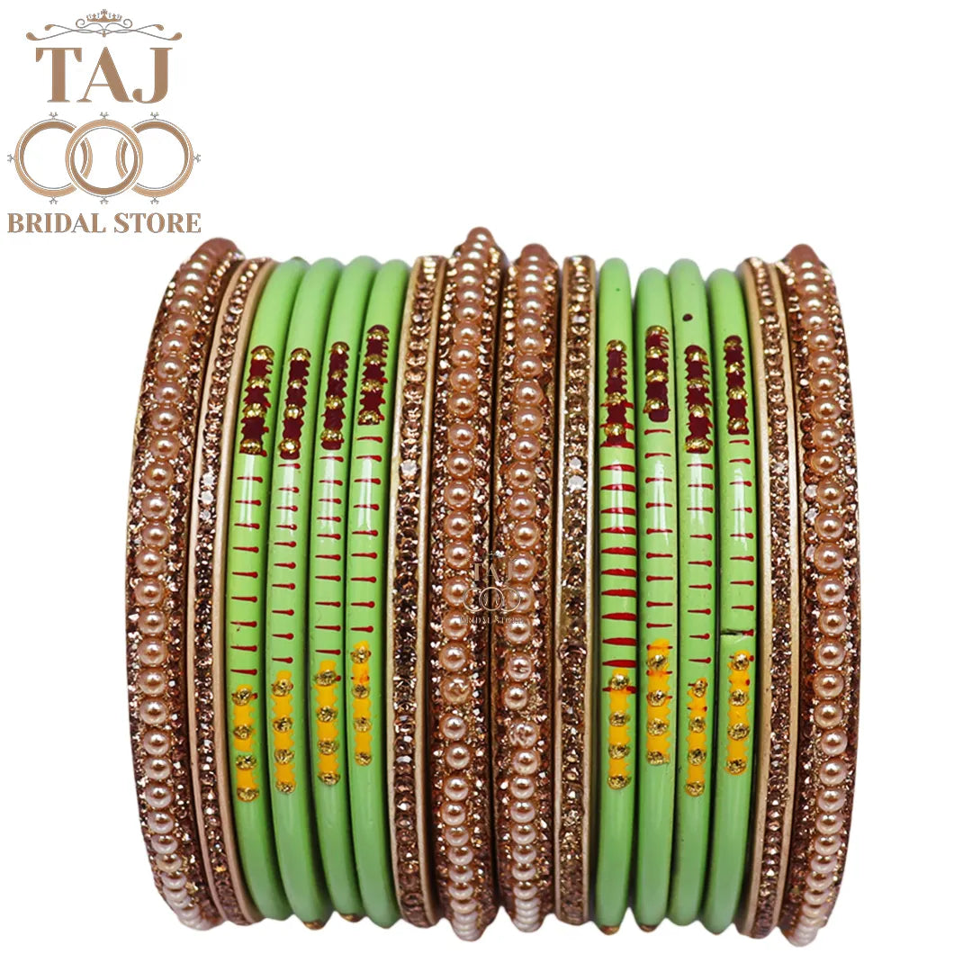 Diwali Special Short Lac Bangle Set with Beautiful Handpaint Design