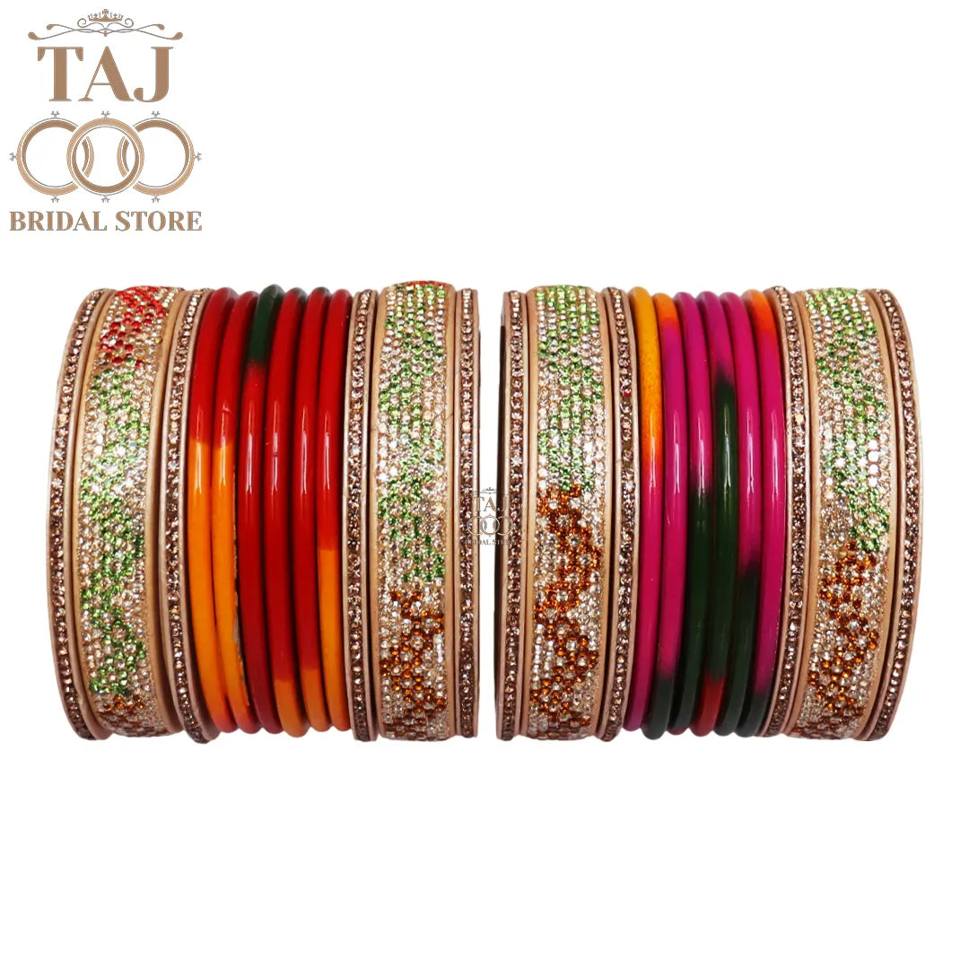 Rajasthani Lac Bangles Set in Latest Zigzag Design