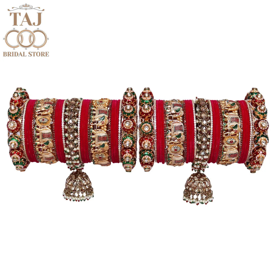 Wedding Bangles Set With Beautiful Hangings