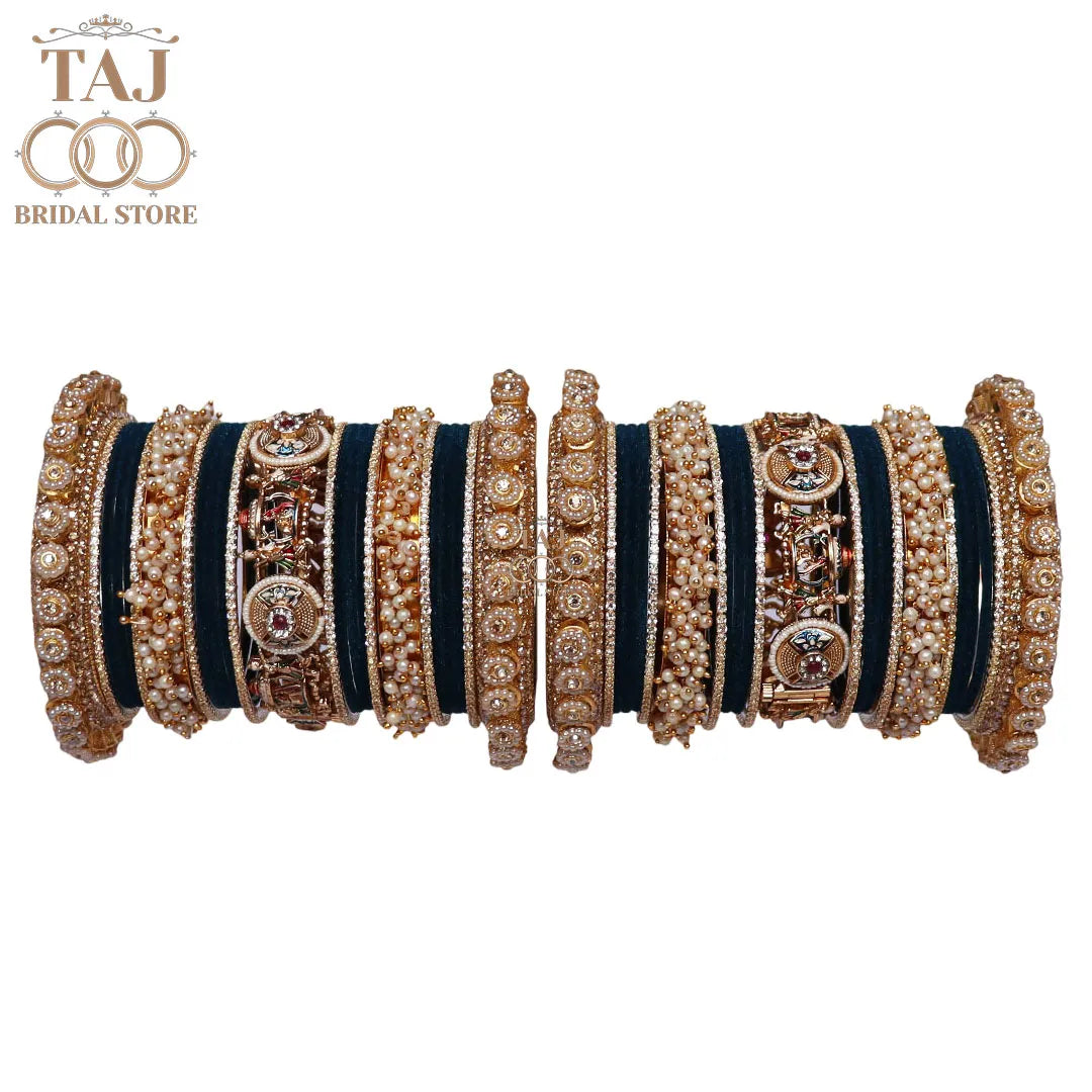 Rajwadi Wedding Bangles Set For Bride With Latest Doli Motifs