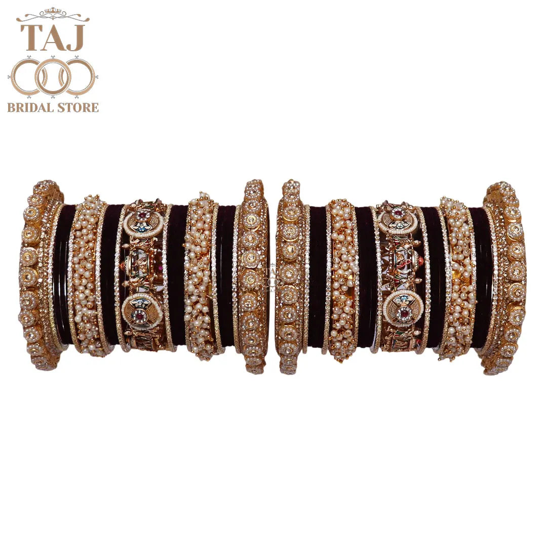 Rajwadi Wedding Bangles Set For Bride With Latest Doli Motifs