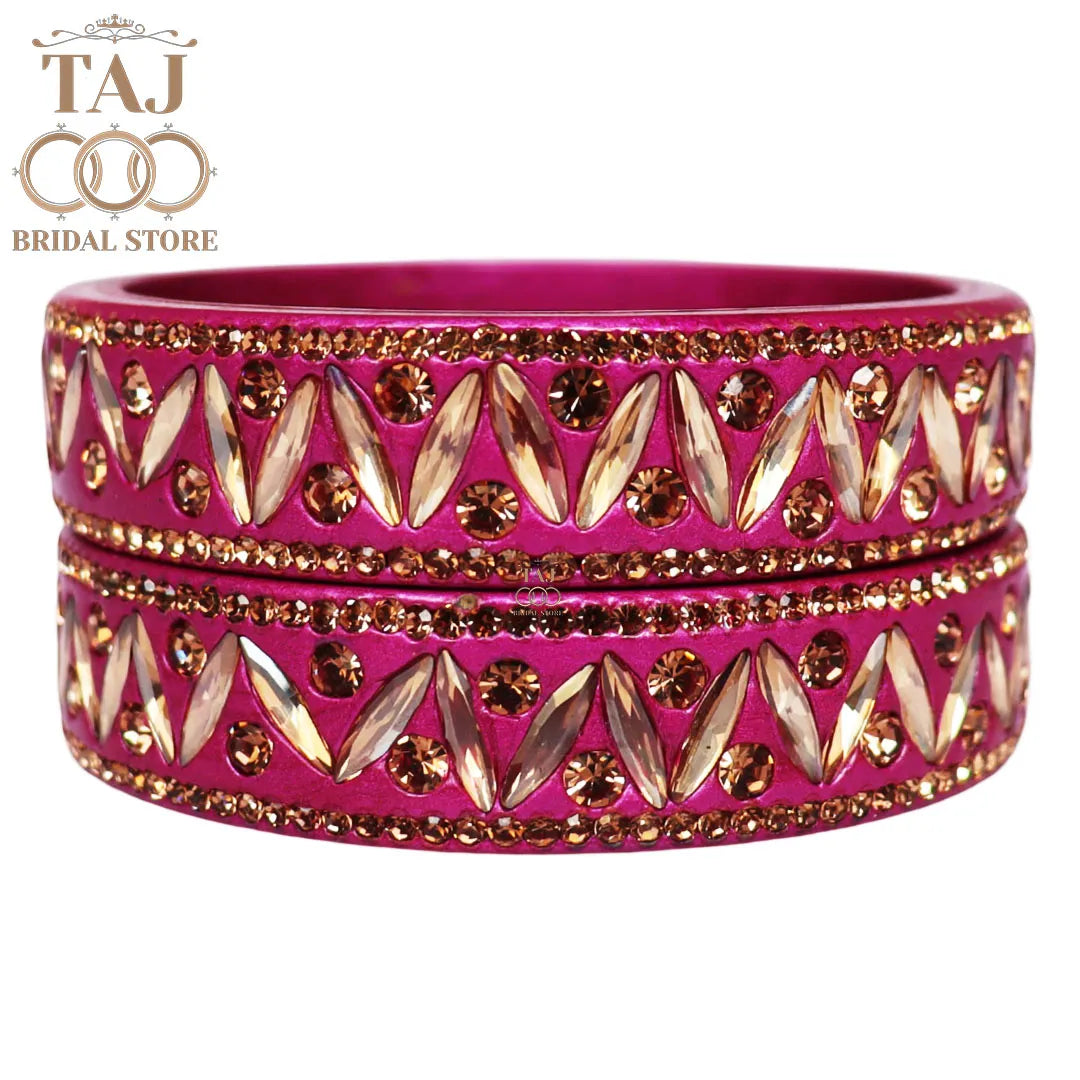 Rajasthani Lac Kada Bangles in Latest Kundan and Rhinestones Design