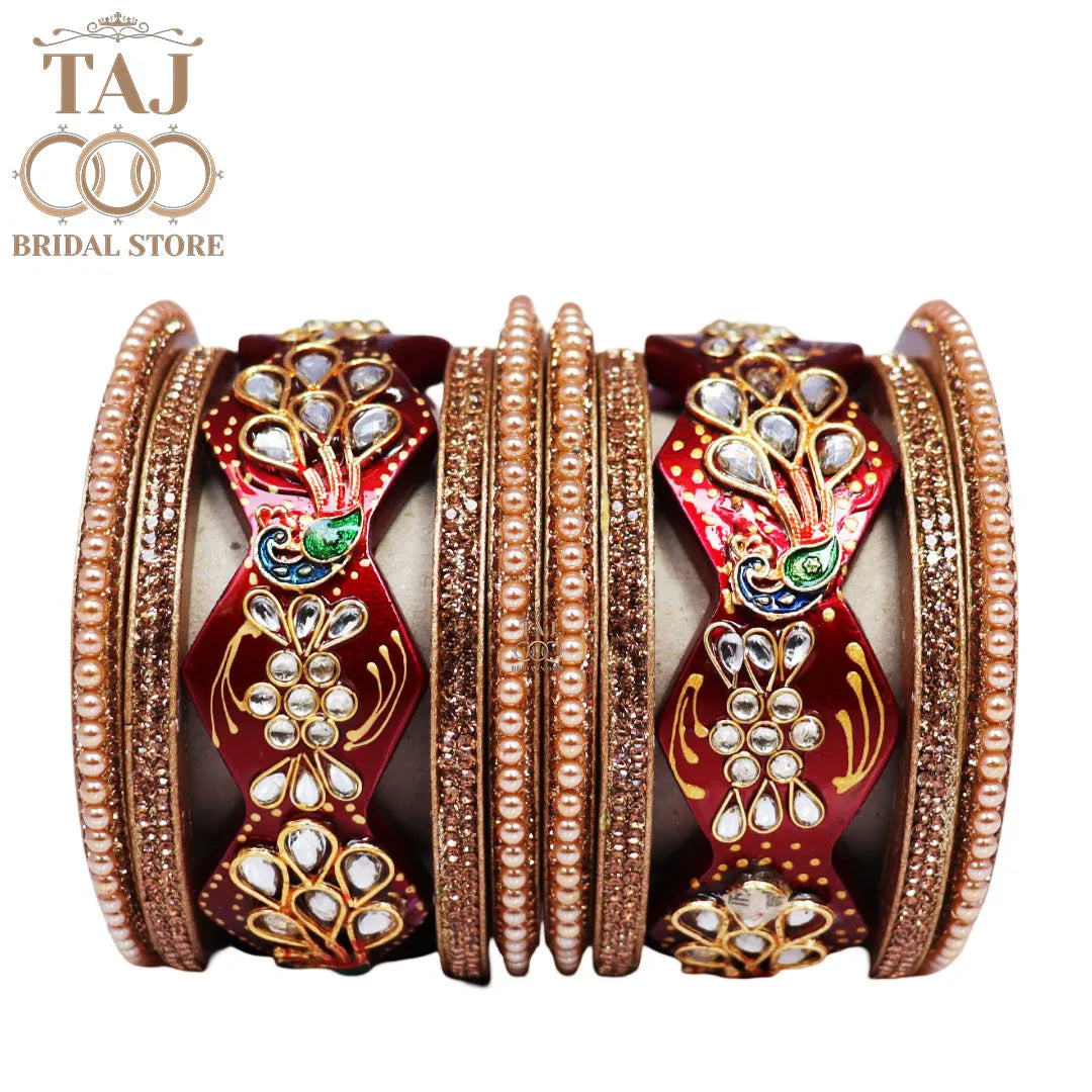 Premium Designer Lac Bangles Set with Latest Peacock Design