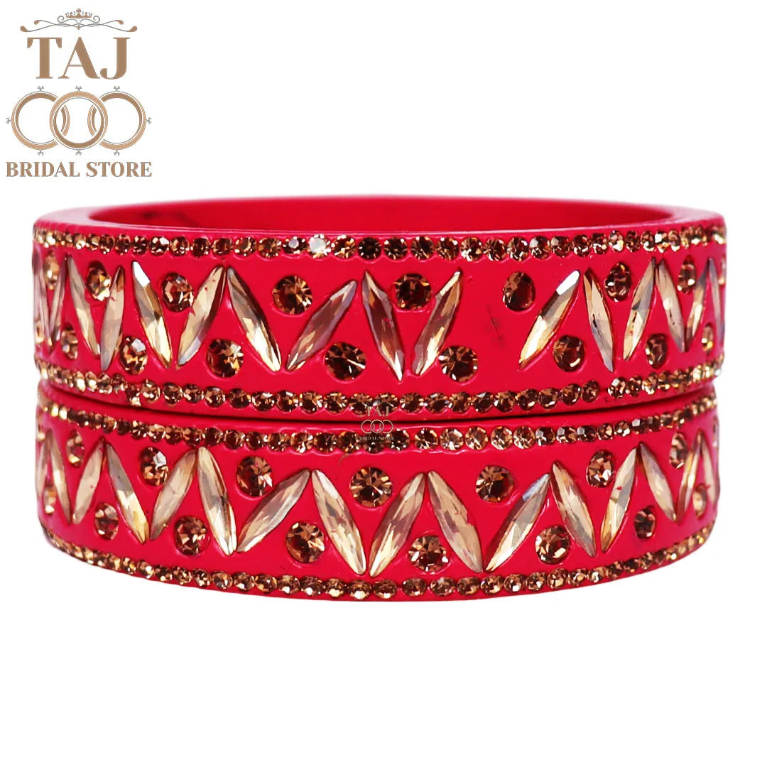 Rajasthani Lac Kada Bangles in Latest Kundan and Rhinestones Design