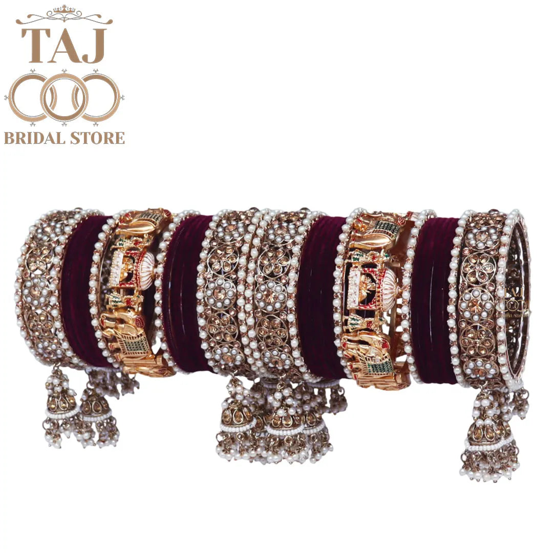 Most Popular Bridal Bangles Set With Beautiful Doli and Elephant Design Kada