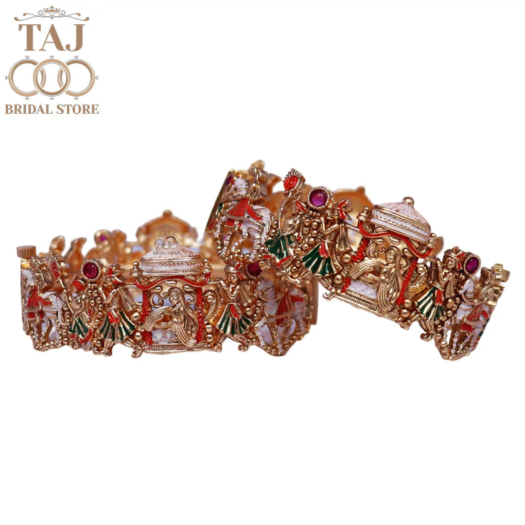 Premium Rajwadi Metal Kada Pair with Latest Doli-Baraat Design
