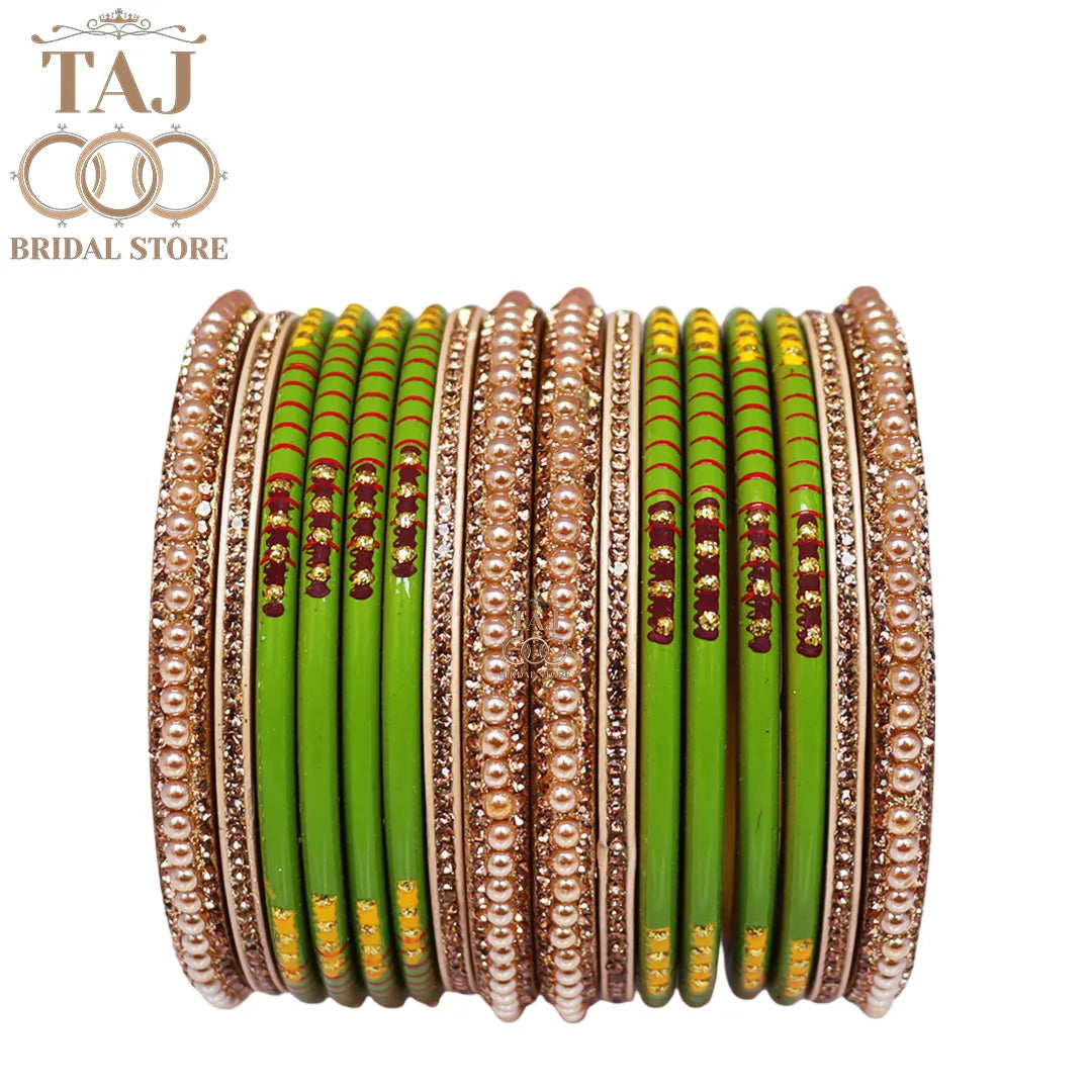 Diwali Special Short Lac Bangle Set with Beautiful Handpaint Design