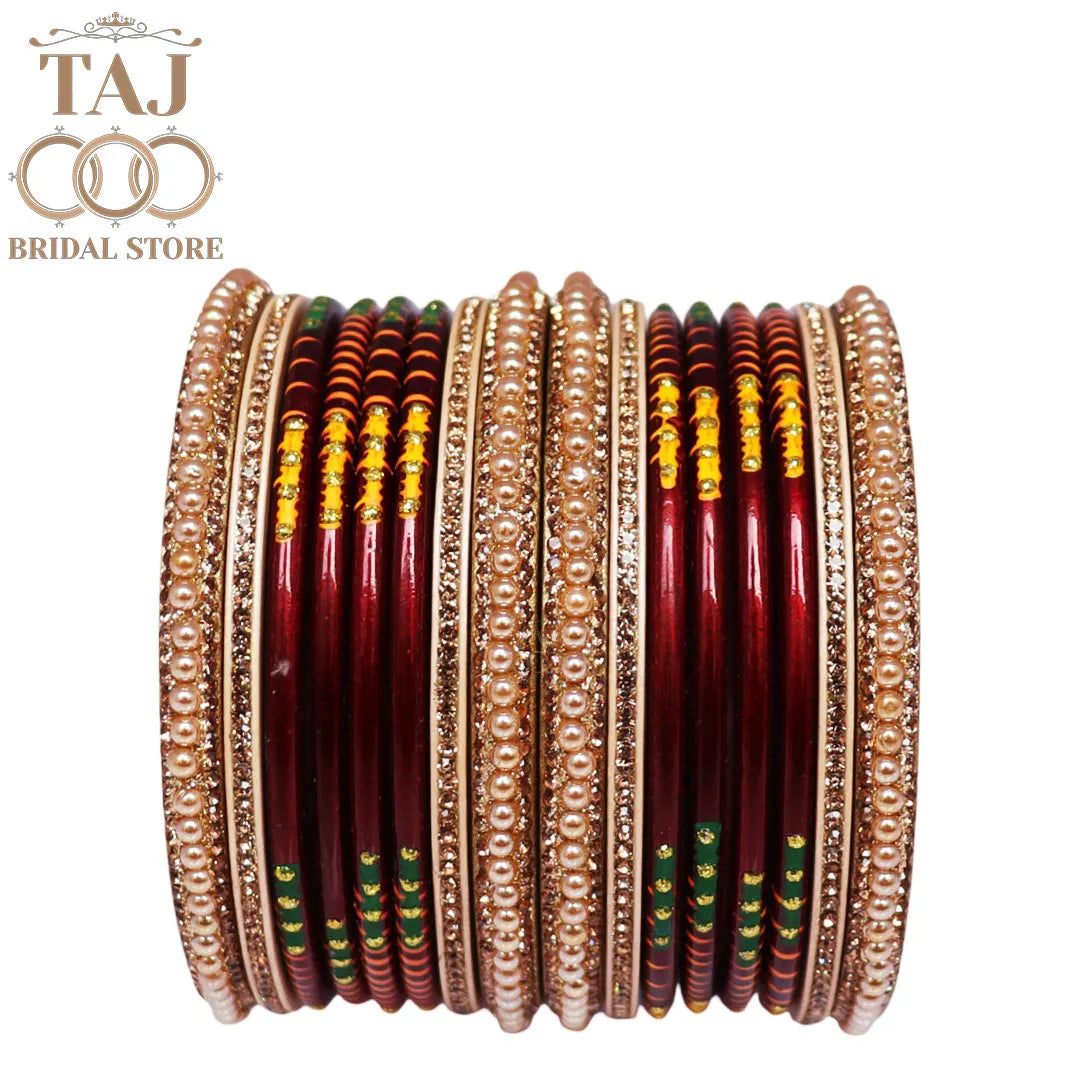Diwali Special Short Lac Bangle Set with Beautiful Handpaint Design