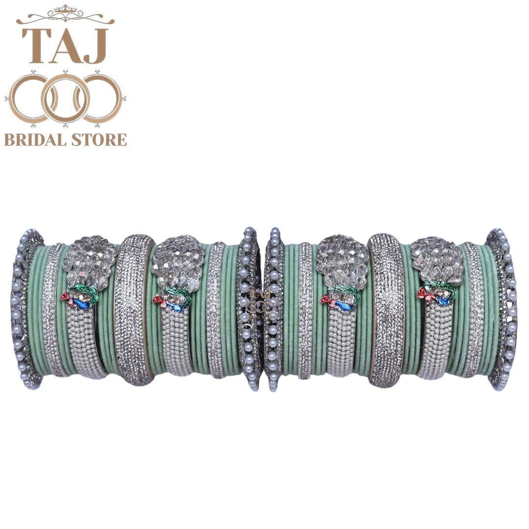 Traditional Wedding Bangles Set With Beautiful Latest Peacock Design Kada