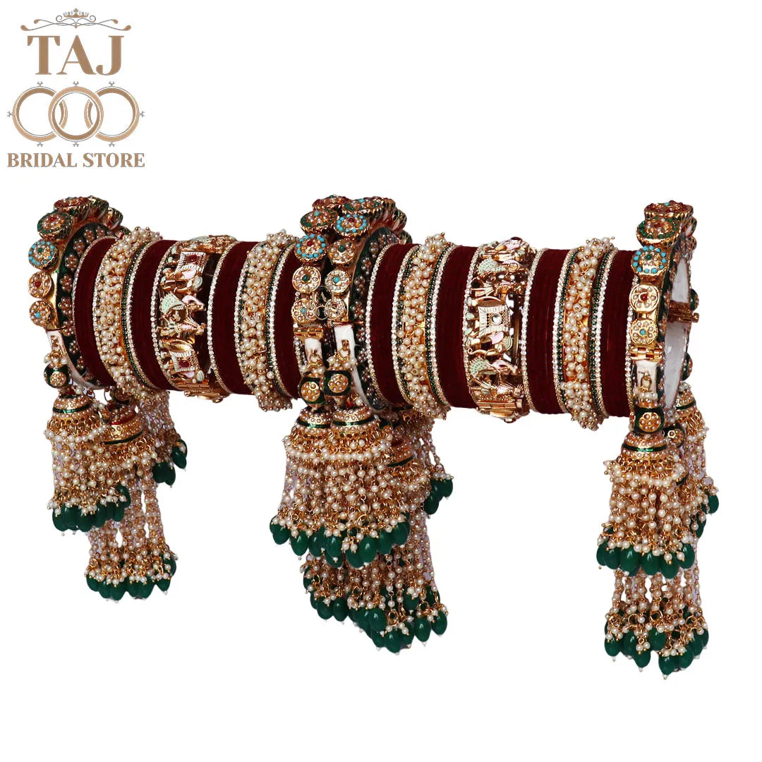 Luxurious Traditional Bridal Bangles Set in Latest Dulha-Dulhan Design