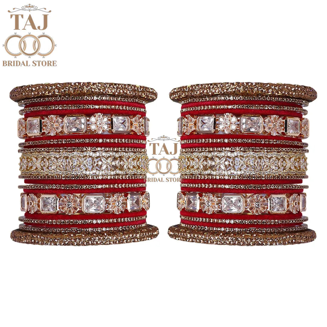 Luxurious Bridal AD Bangles Set in Best AD and Kundan Design