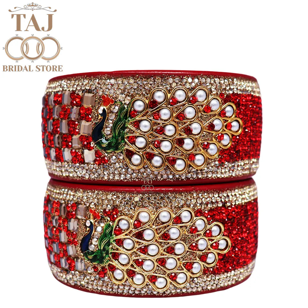 Rajasthani Lac Kada Set with New Peacock Design (Set of 2)