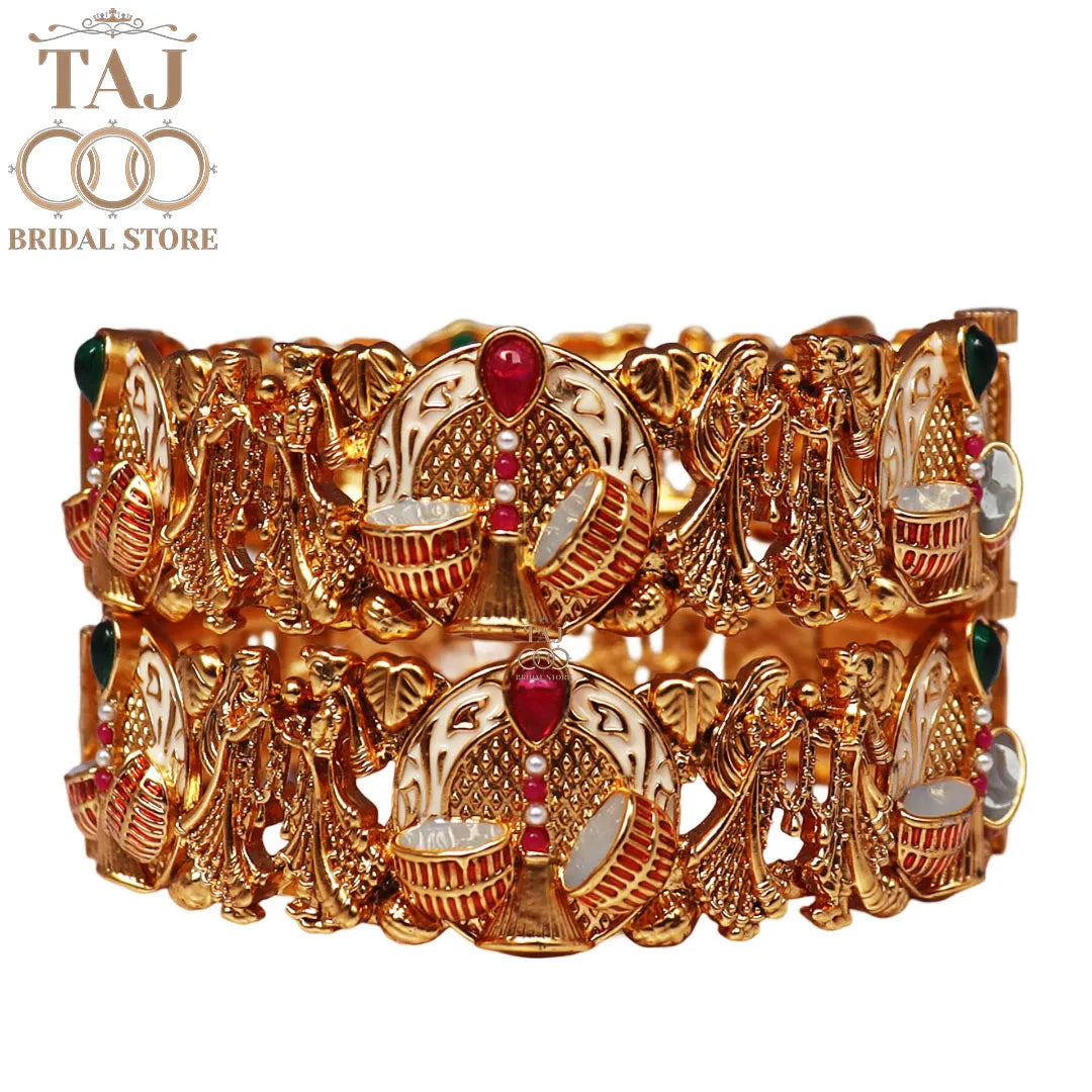 Rajwadi Dulha-Dulhan Bracelet with Shehnai Motifs
