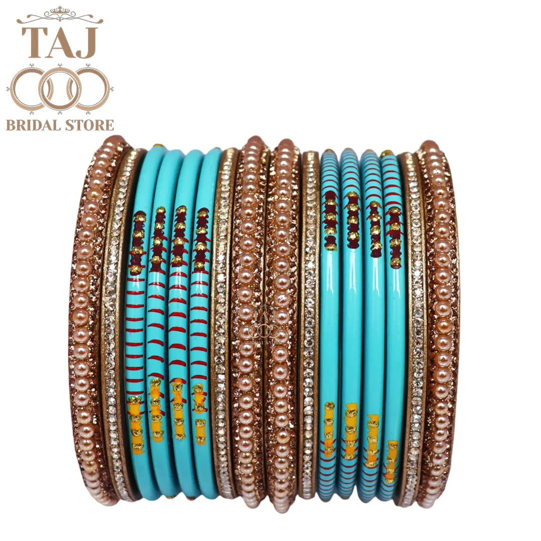 Diwali Special Short Lac Bangle Set with Beautiful Handpaint Design
