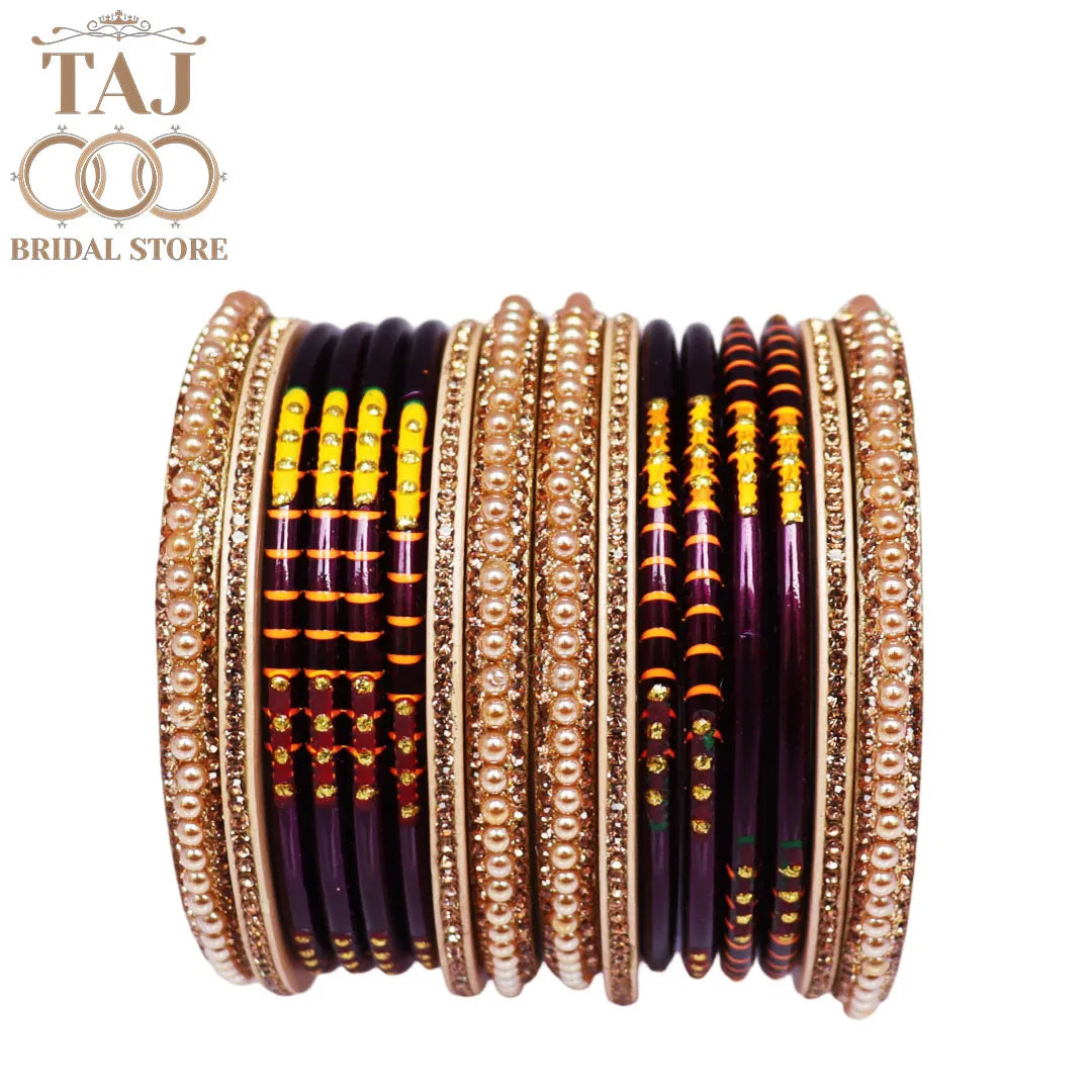 Diwali Special Short Lac Bangle Set with Beautiful Handpaint Design