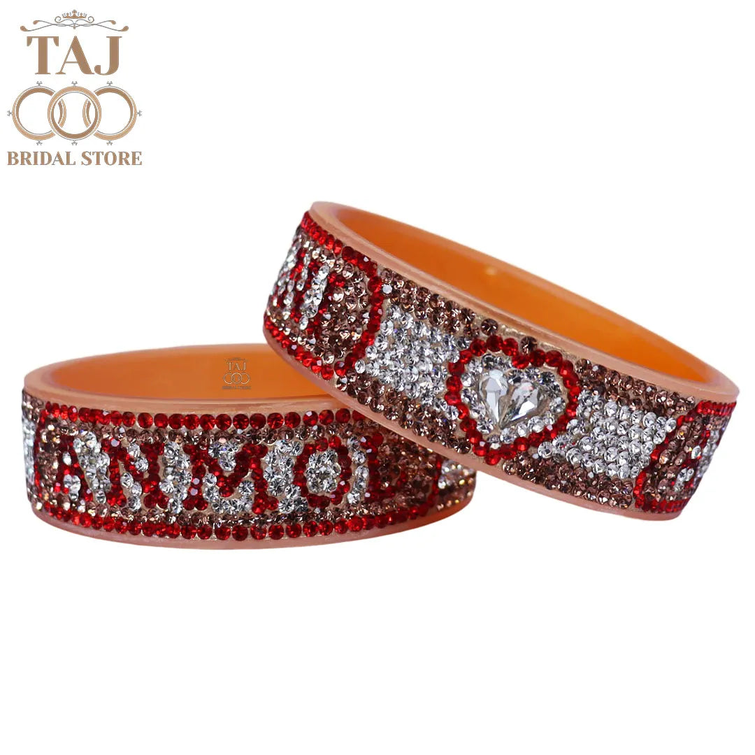 Customized Name Kada with Beautiful Heart Design (Pack of 2)