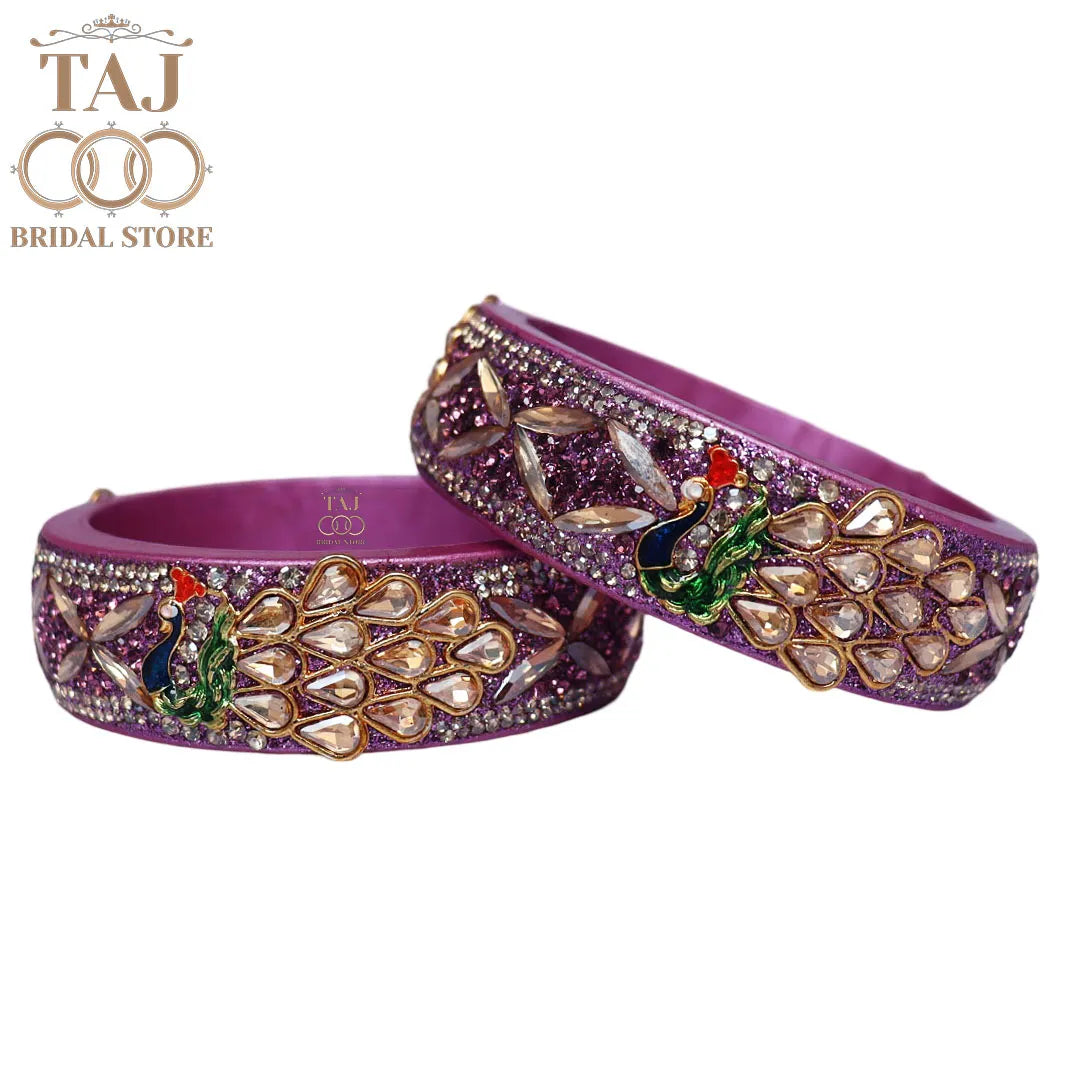 Premium Jaipuri Lac Kada Bangles Set with Latest Peacock Design