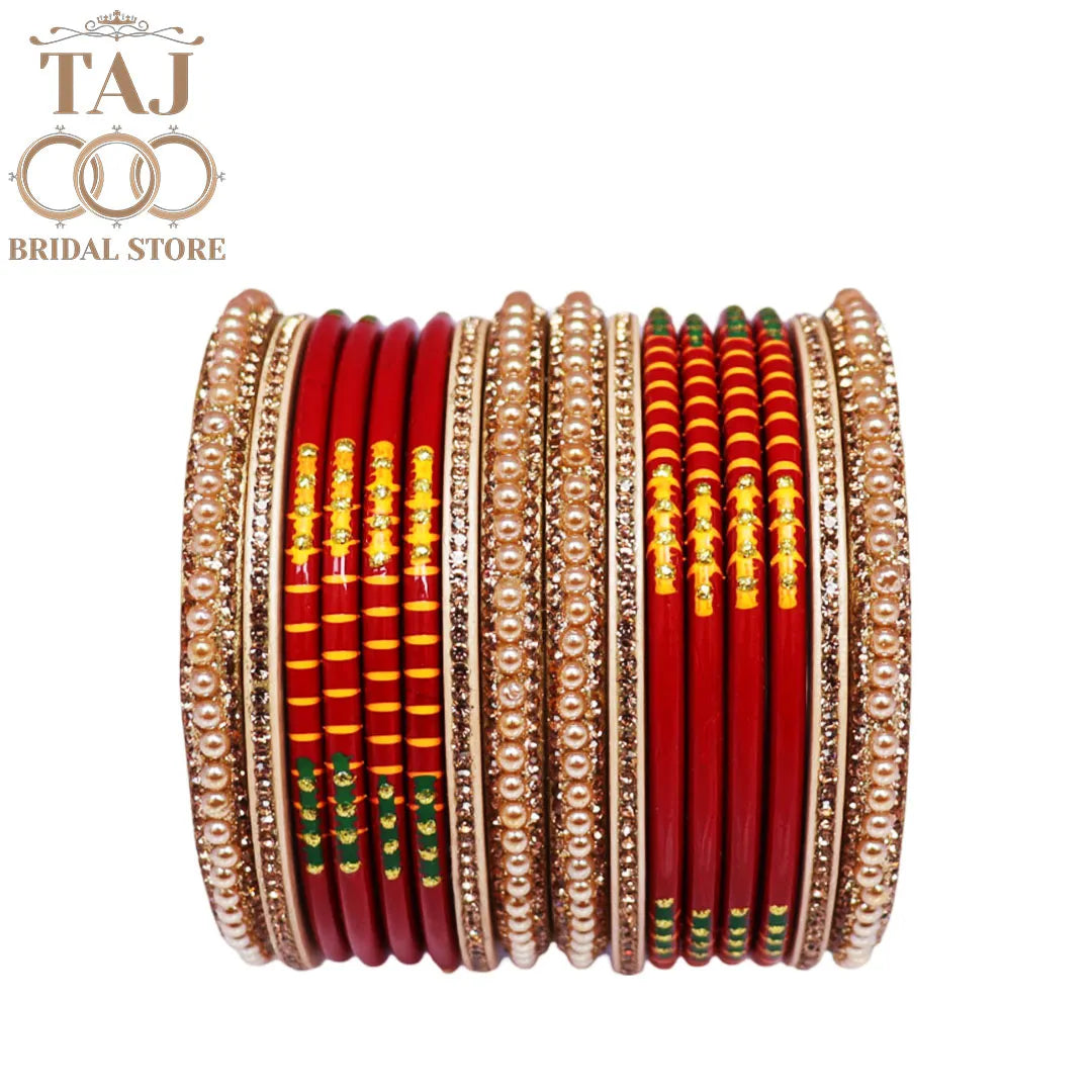 Diwali Special Short Lac Bangle Set with Beautiful Handpaint Design
