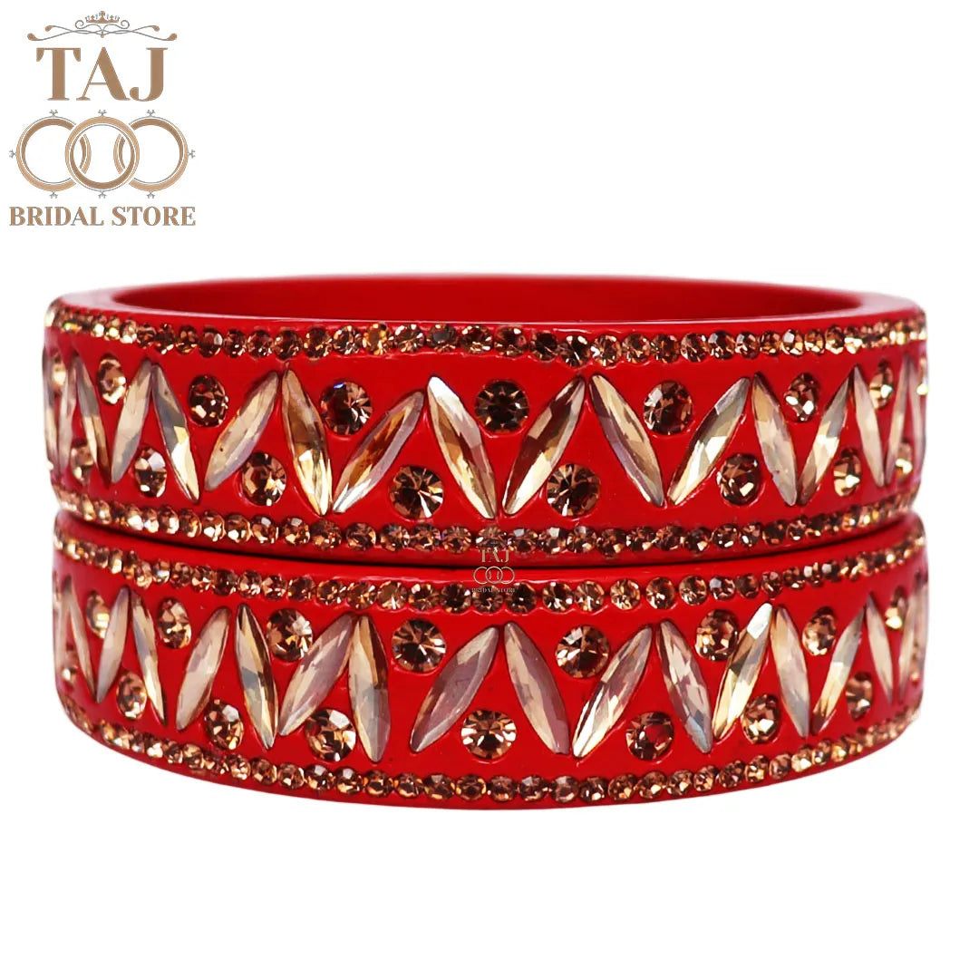 Rajasthani Lac Kada Bangles in Latest Kundan and Rhinestones Design