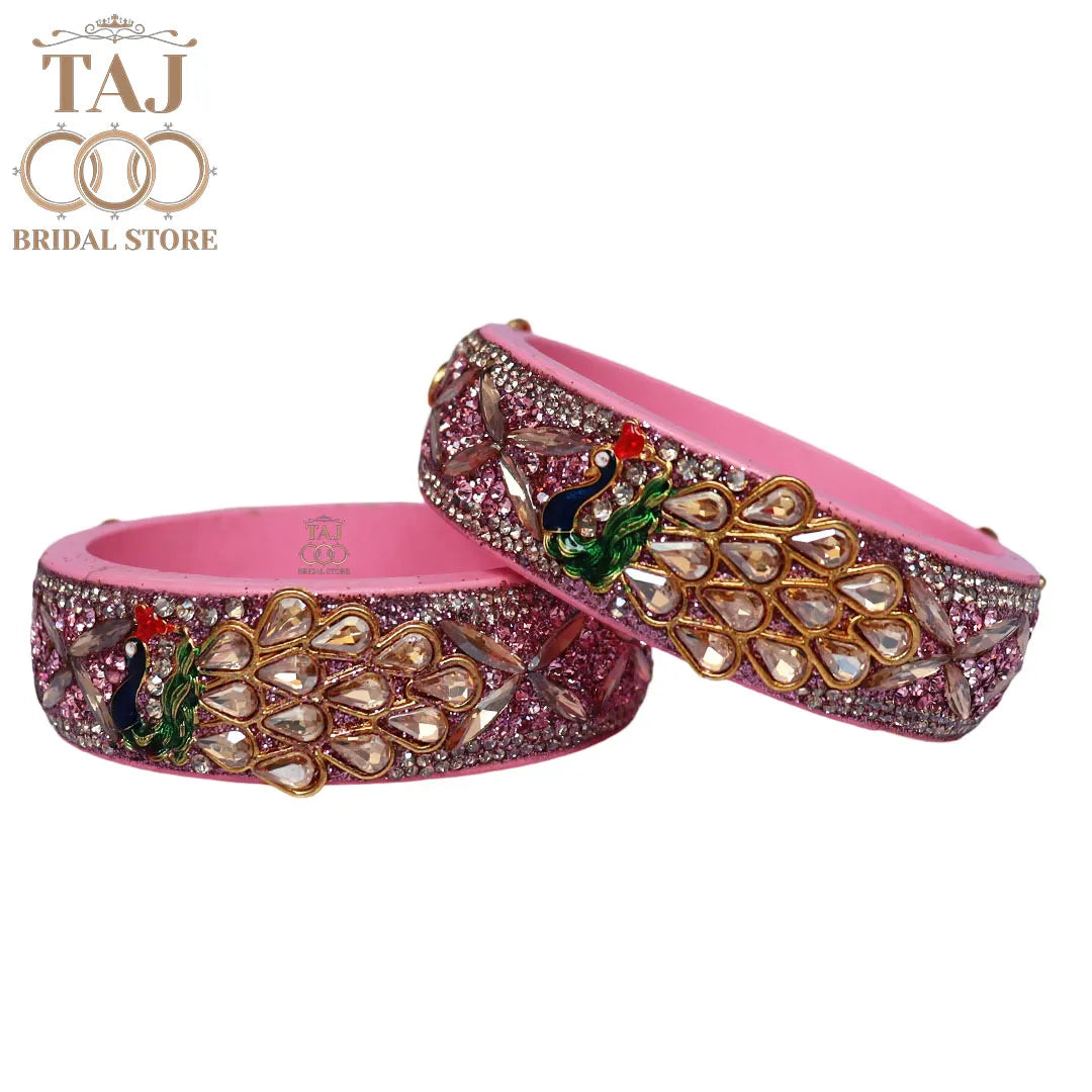 Premium Jaipuri Lac Kada Bangles Set with Latest Peacock Design