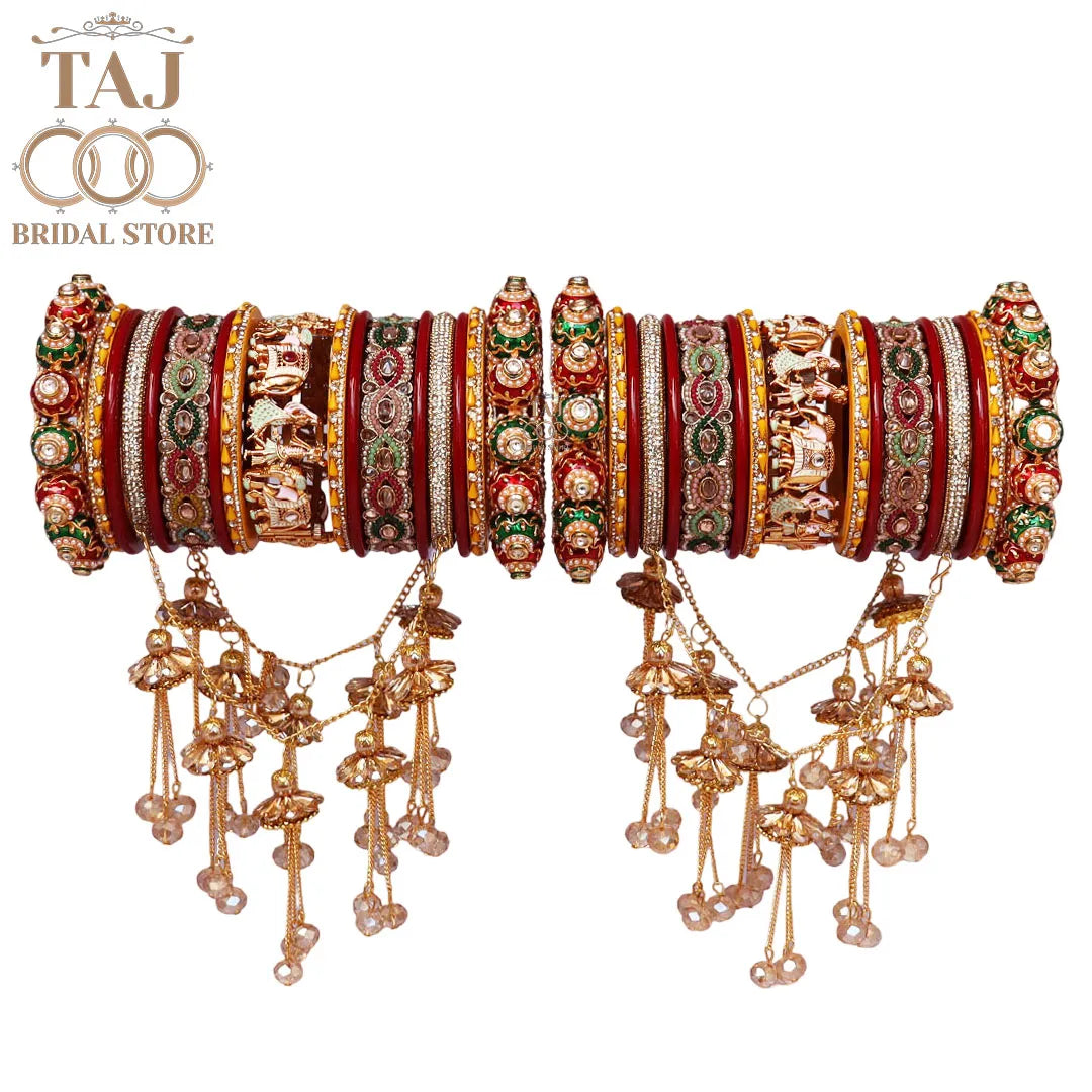 Wedding Bangles Set with Beautiful Groom-Bride and Hanging Design