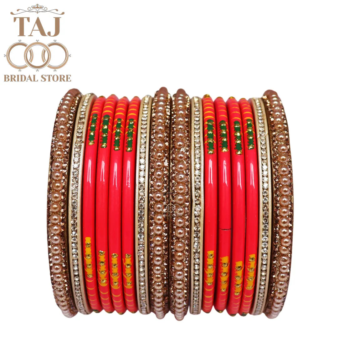 Diwali Special Short Lac Bangle Set with Beautiful Handpaint Design