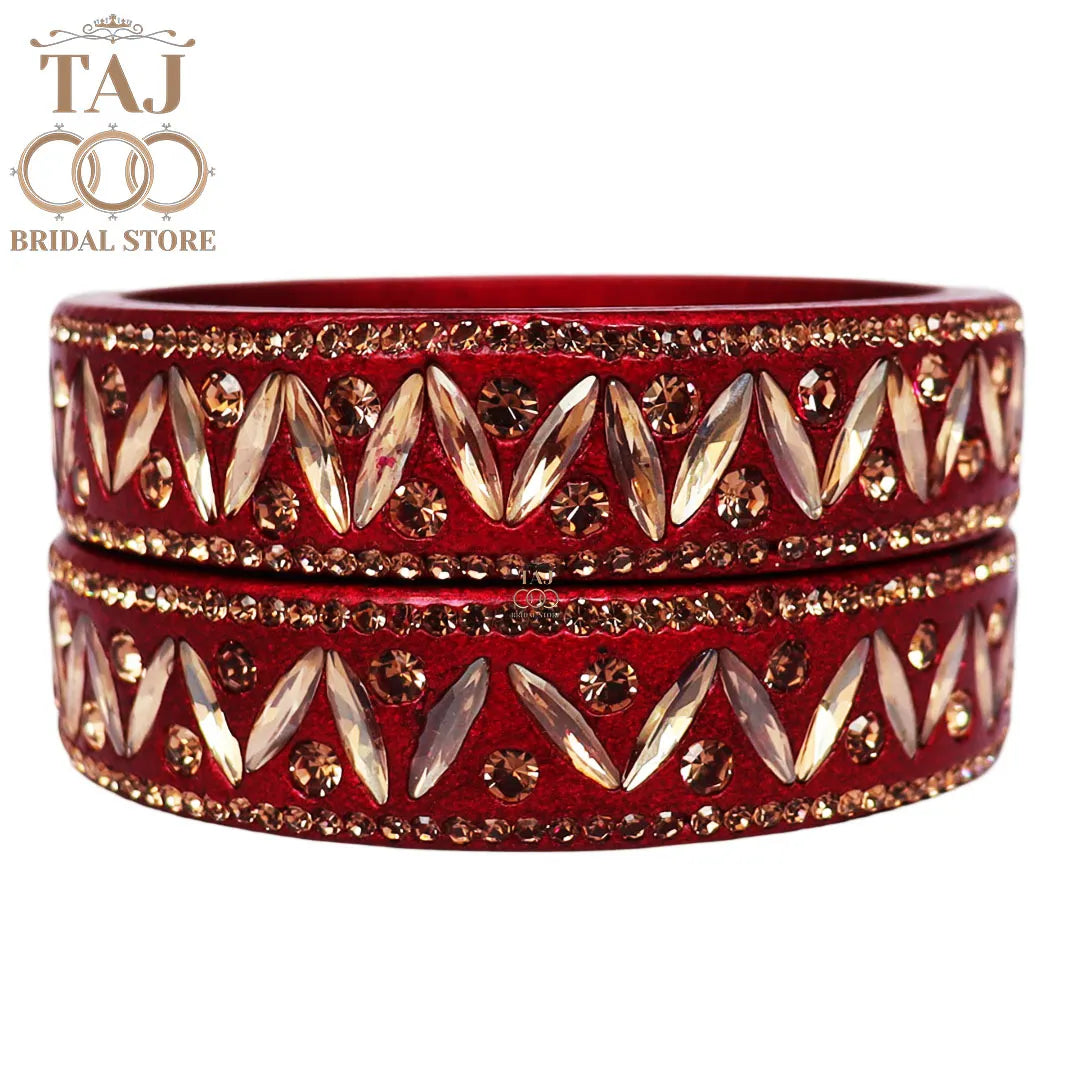 Rajasthani Lac Kada Bangles in Latest Kundan and Rhinestones Design