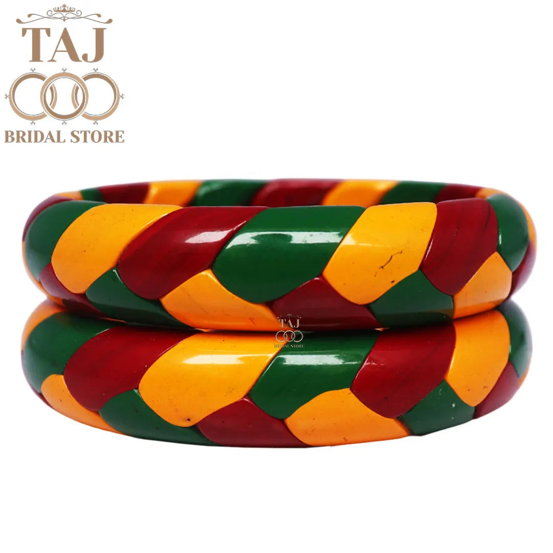 Handcrafted Woven Kada Bangles Vibrant & Stylish (Set of 2)