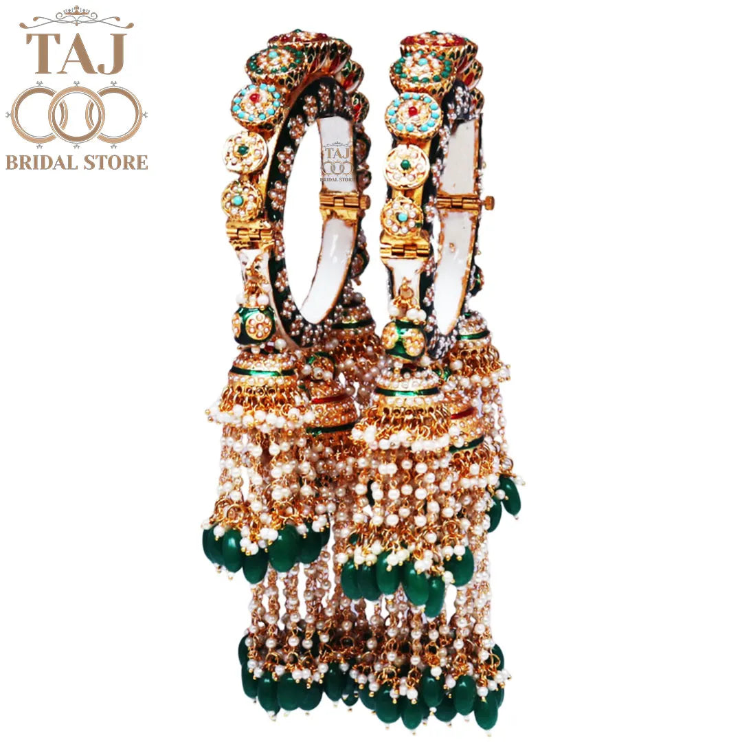 Royal Rajwadi Bangadi Set With Heavy Jhoomer Latkan