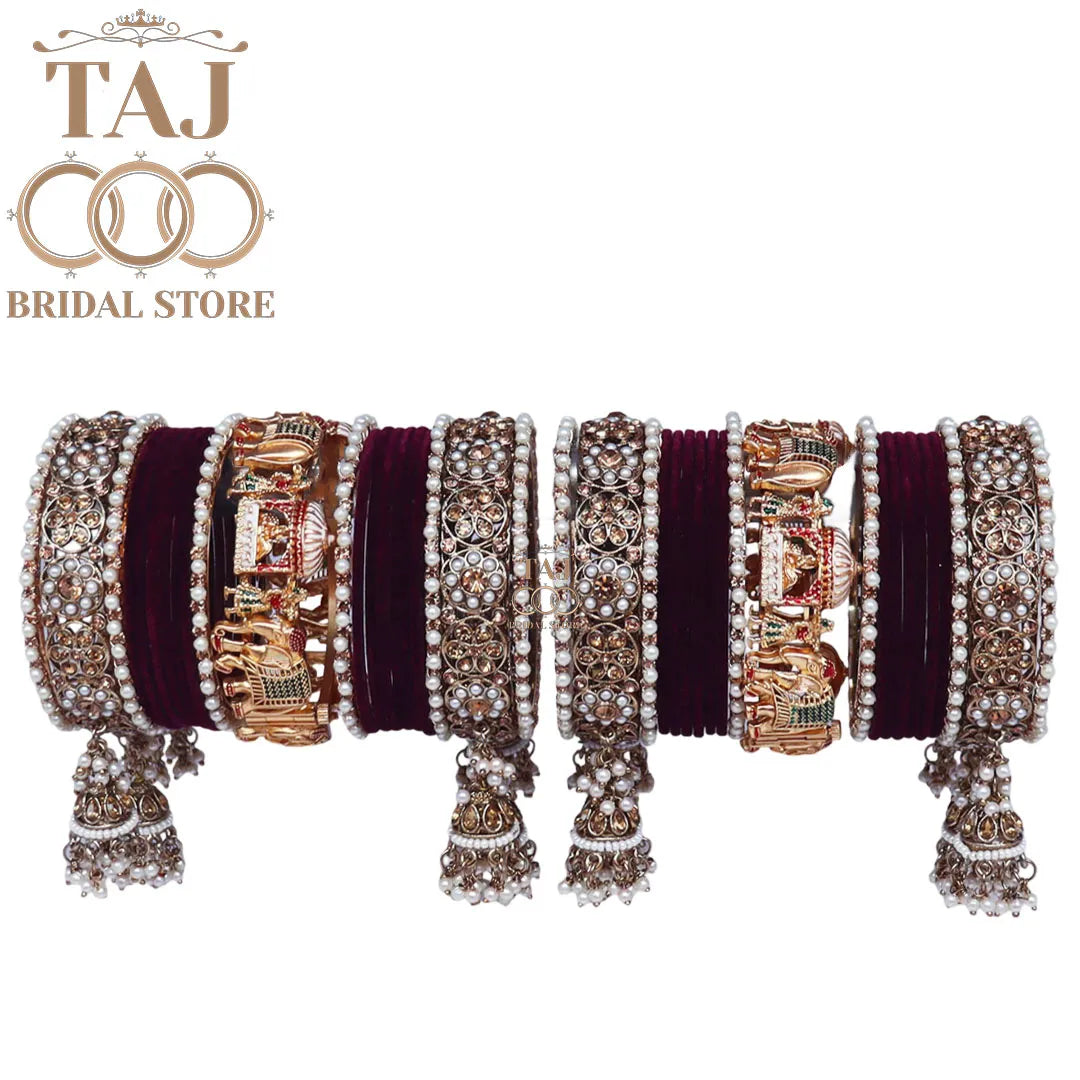 Most Popular Bridal Bangles Set With Beautiful Doli and Elephant Design Kada