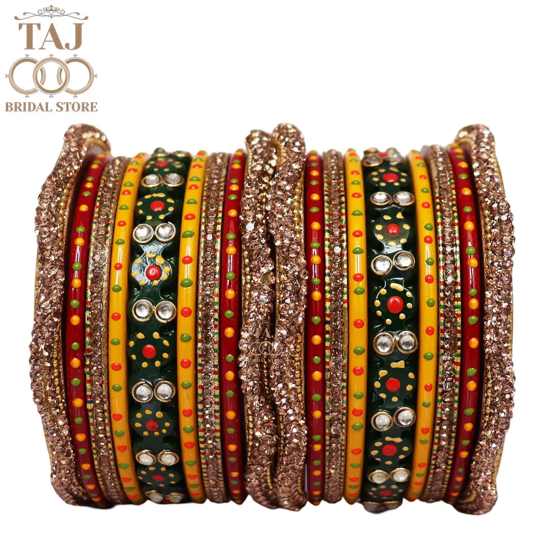 Lahti Short Bangles Set for Women with Larest Zigzag Design