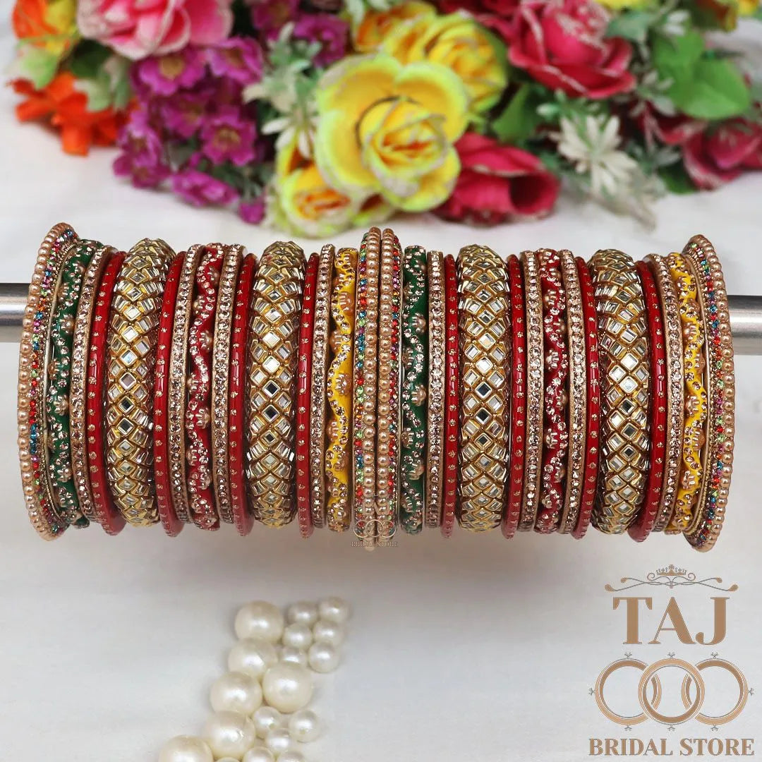 Royal Rajasthani Lac Chuda Set With Beautiful Zig Zag Design