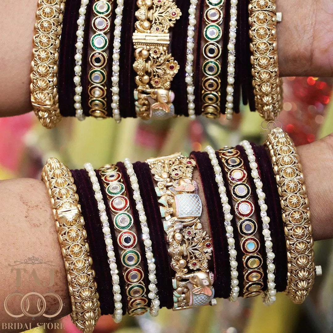 Tranding Bridal Rajwadi Chuda With Beautiful Elephant Design Kada