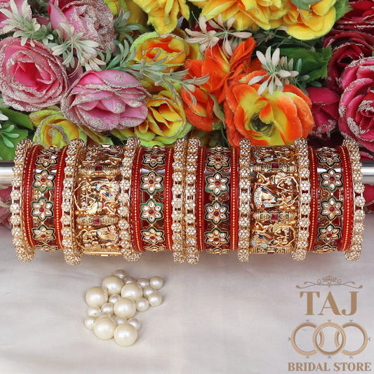 Wedding Bangles Set for Bride With Beautiful Dandia Design Kada