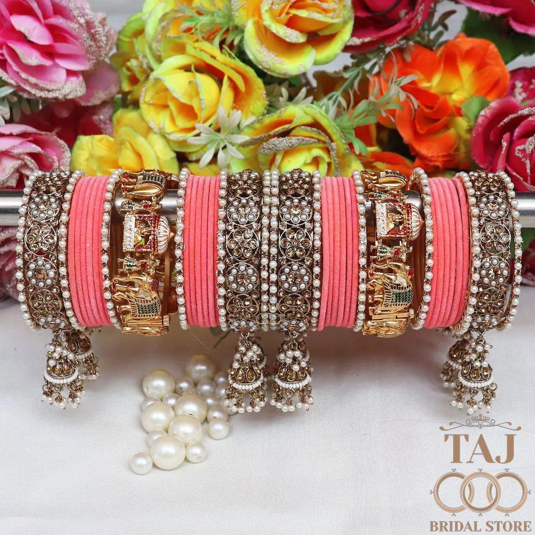 Most Popular Bridal Bangles Set With Beautiful Doli and Elephant Design Kada