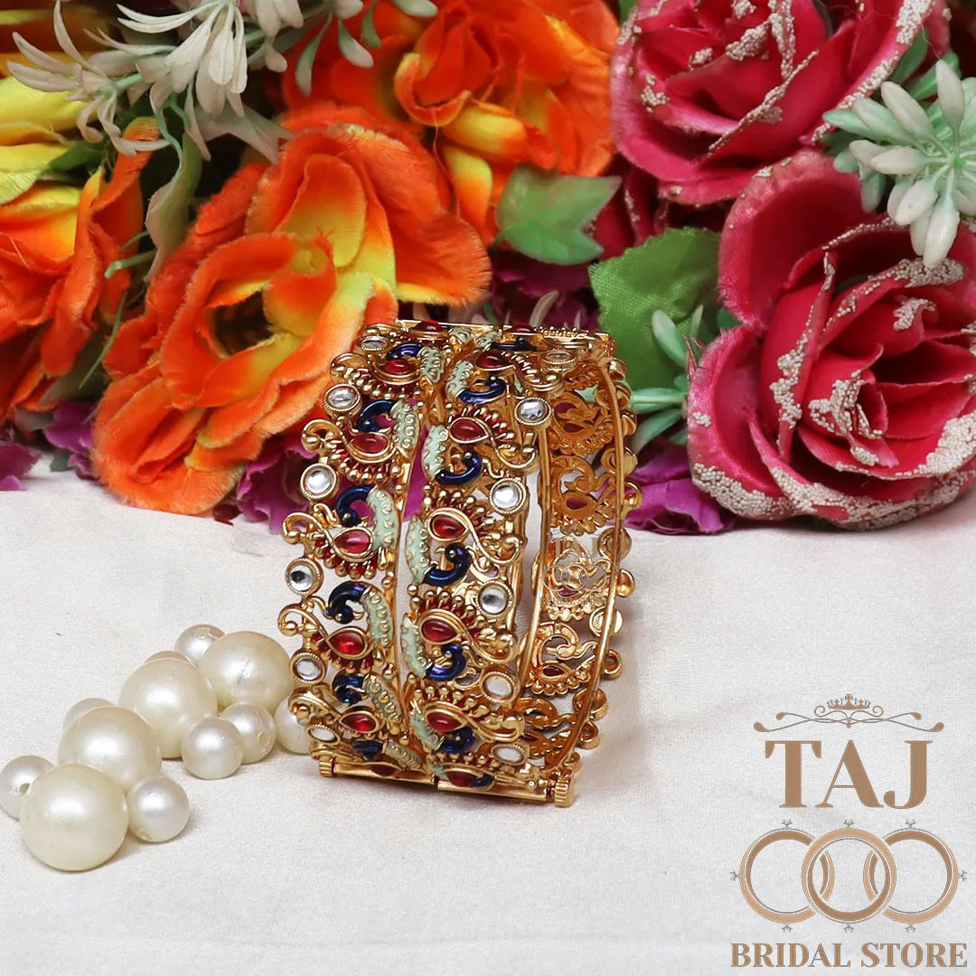 Designer Metal Kada for Girls With Beautiful Latest Peacock Design Se