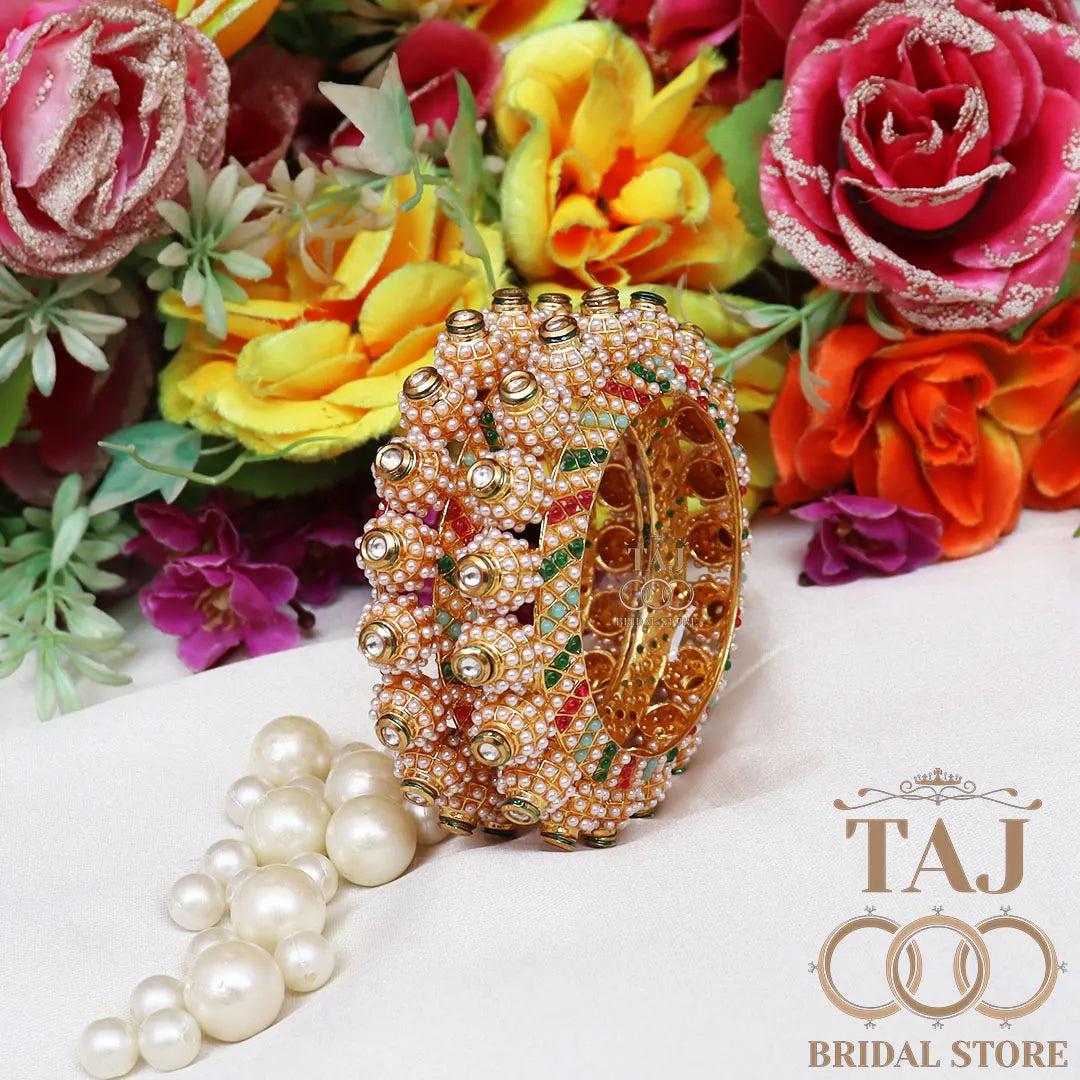 Rajwadi Traditional Bangadi Set With Beautiful Latest Clourful Design (Set of 2)