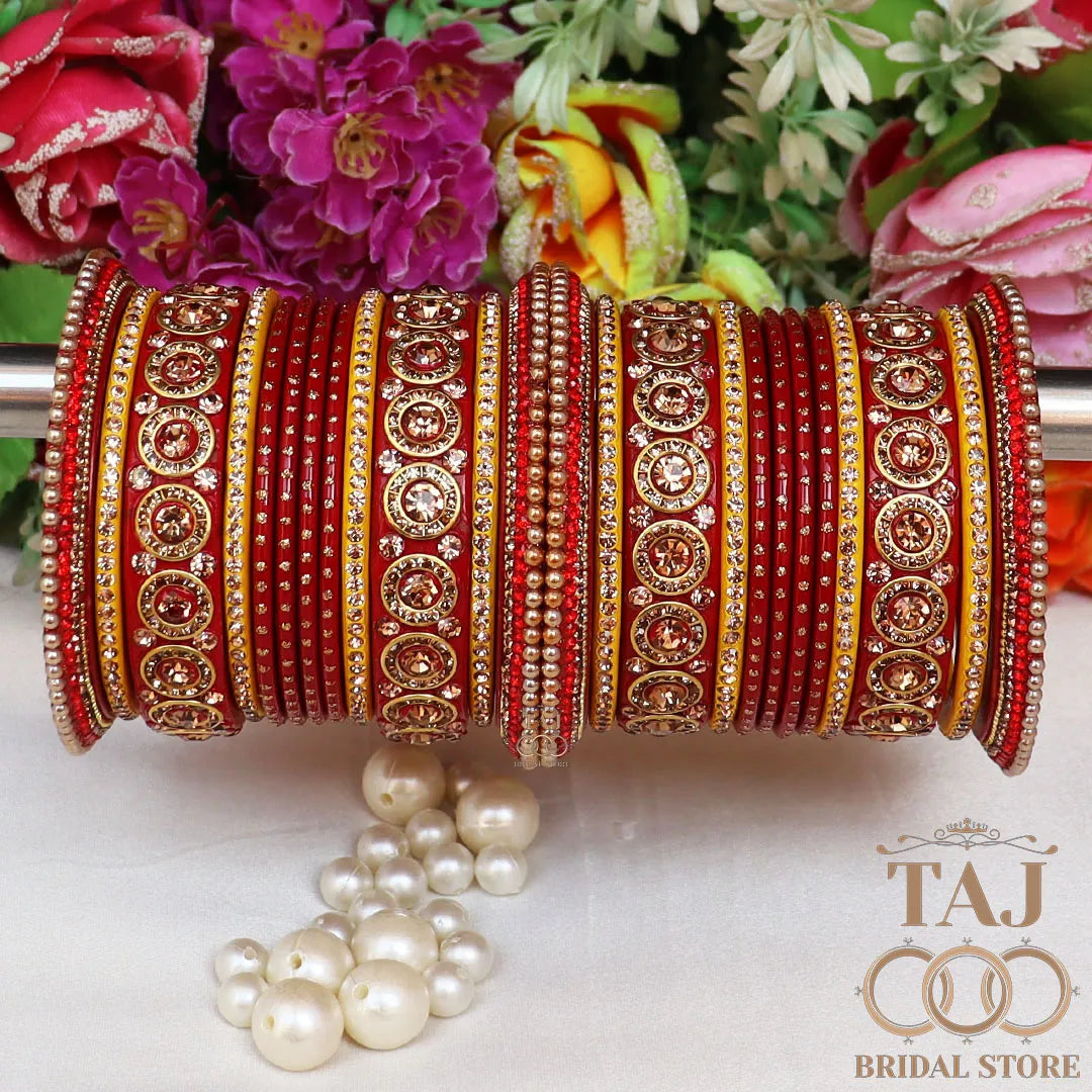 Rajasthani Party Wear Lac Chuda With Beautiful Stone Design