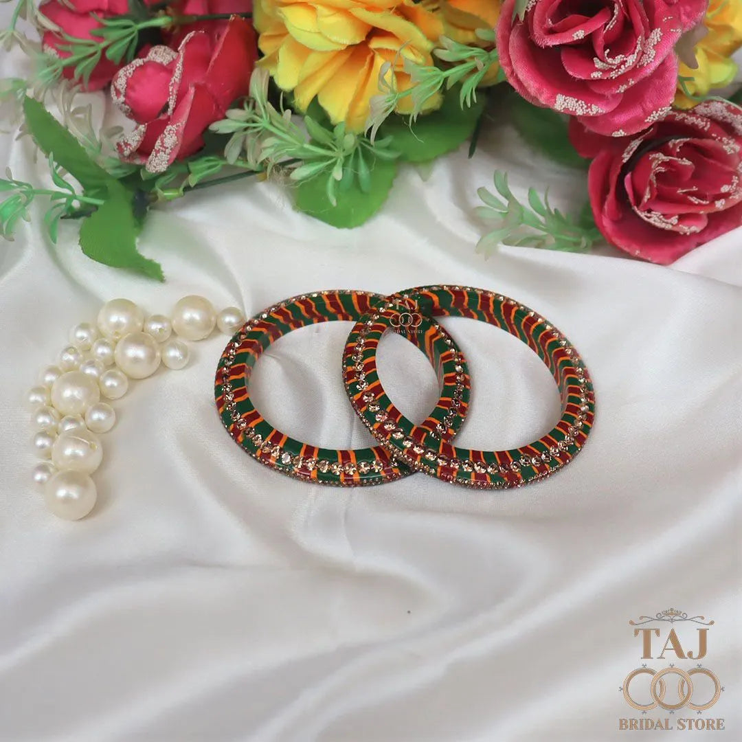 Lac Bangadi for Women in Beautiful Stone Work (Pack of 2) Taj Bridal Store