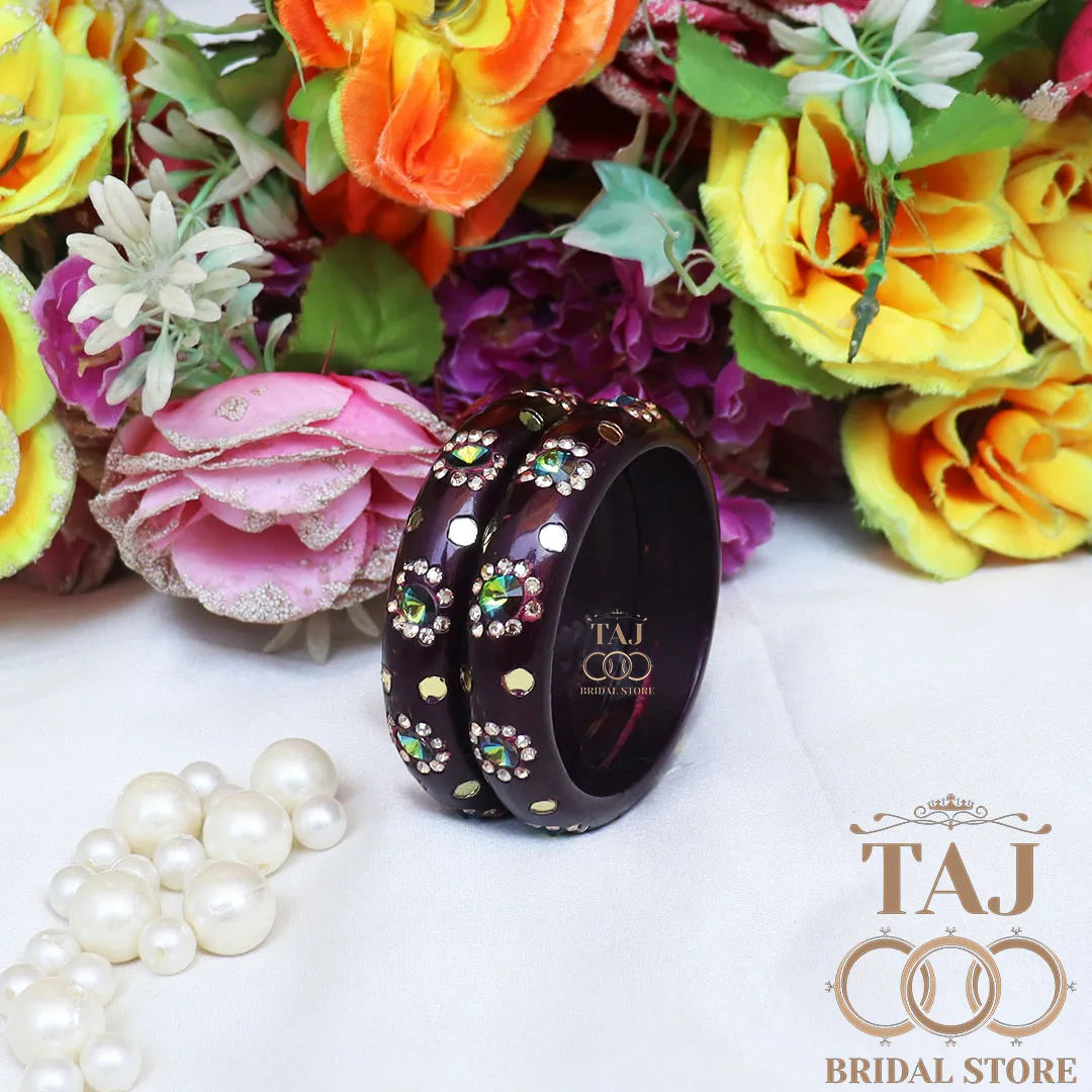 Lac Kada With Beautiful Rhinestone Design (Pack of 2)