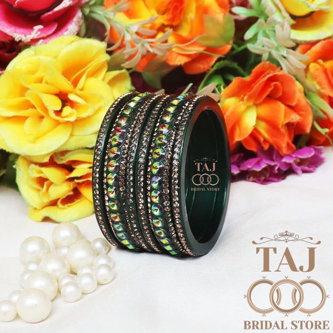 Daily Wear Marwadi Lakh Chura Set With Beautiful RhineStone Design