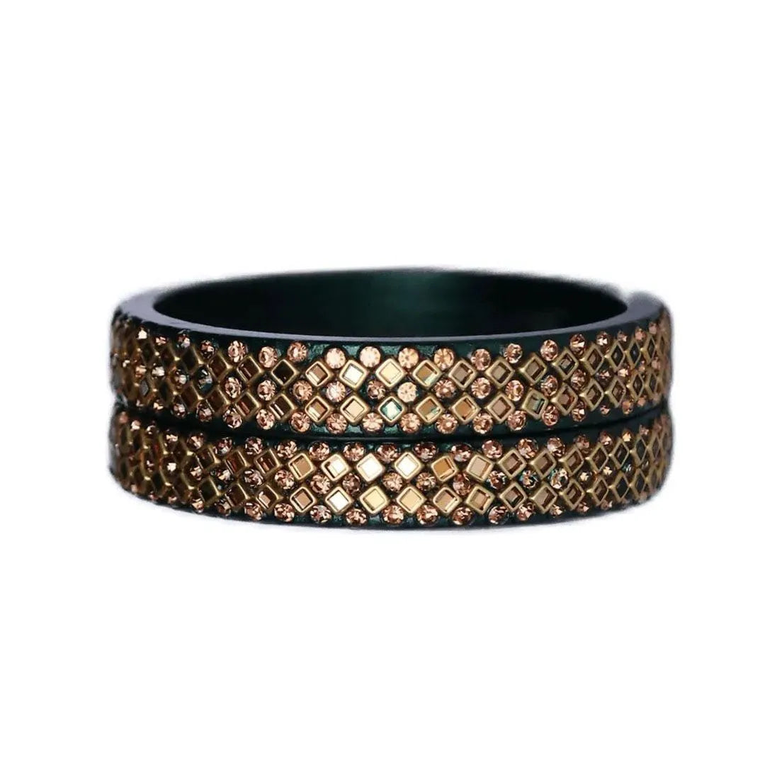 Partywear Lac Kada in Beautiful Kundan Design (Pack of 2) Taj Bridal Store