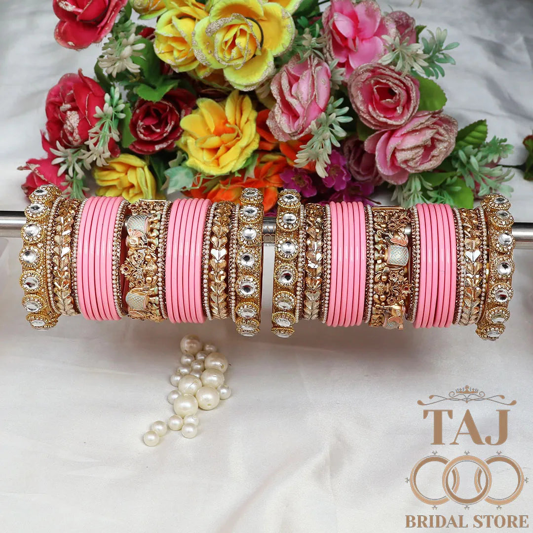 Royal Rajwadi Wedding Chura Set With Beautiful Latest Elephant Design Kada