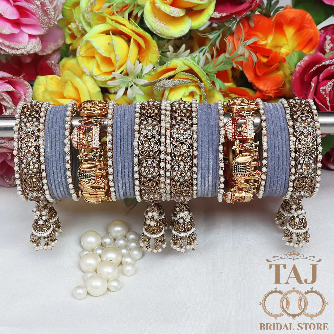Most Popular Bridal Bangles Set With Beautiful Doli and Elephant Design Kada