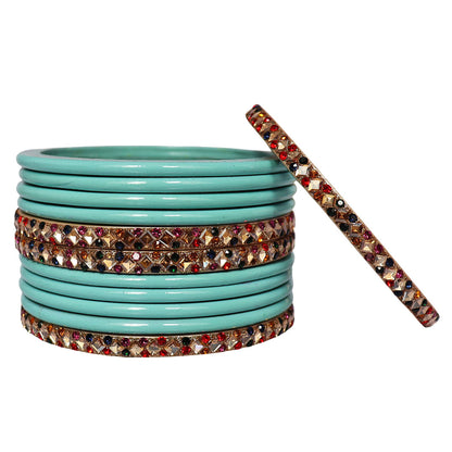 Designer Short Lac Bangles Set With Latest Kundan Design
