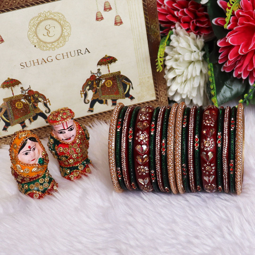 Traditional Handmade Lac Bridal Chura Set With Latest Kundan Design