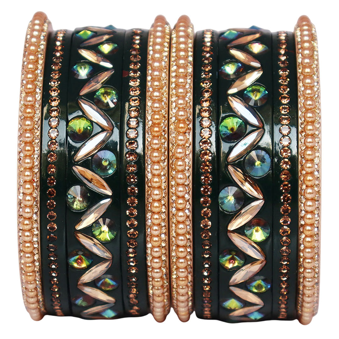 Bridal Style Kundan Lac Bangle Set – Ideal for Diwali & Weddings