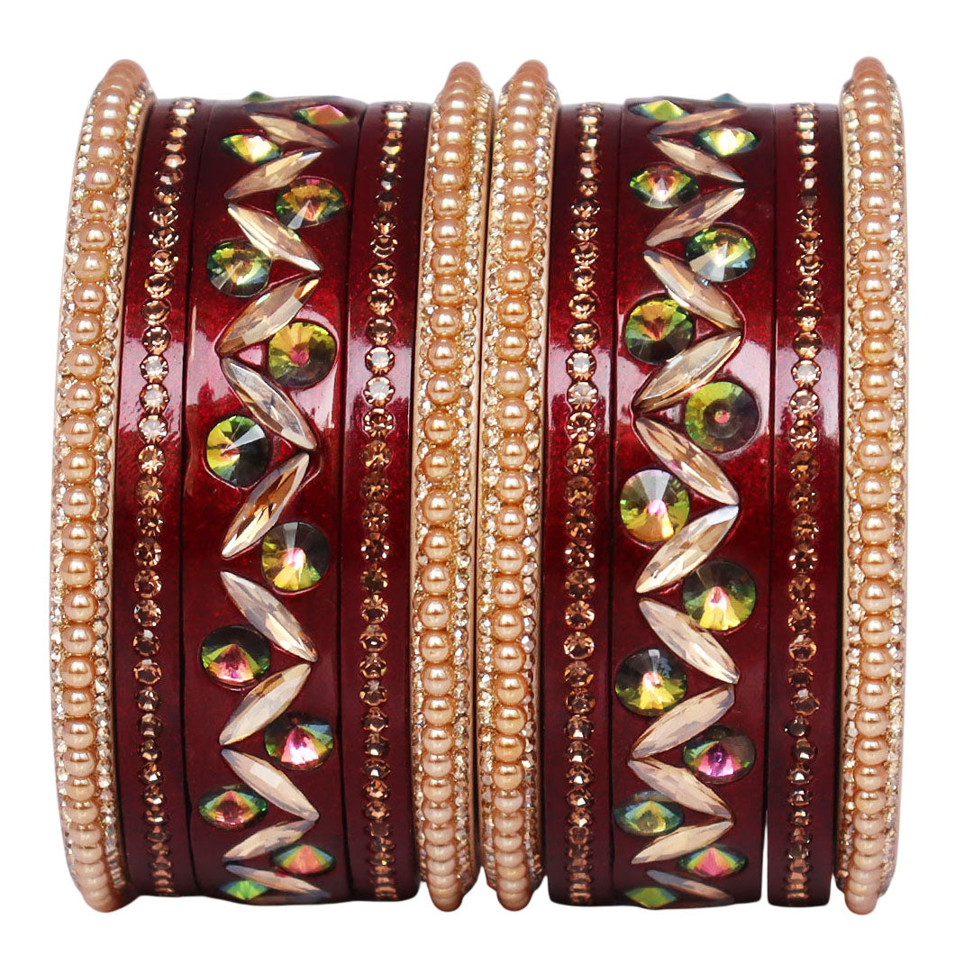 Bridal Style Kundan Lac Bangle Set – Ideal for Diwali & Weddings